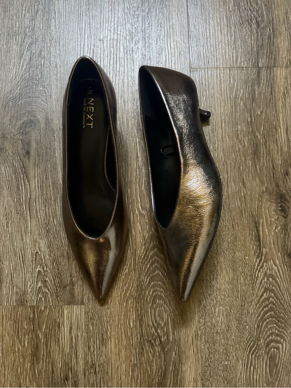 Next Metallic Bronze Pointed-Toe Pumps